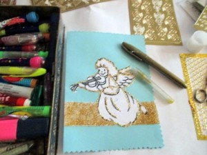 Ako si vyrobiť trblietavé pohľadnice s anjelikom č. 1 - obrázok 12