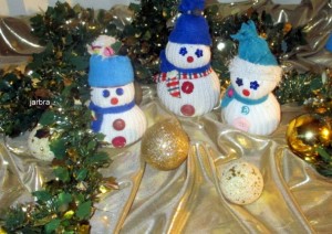 Recy vianočná dekorácia trio snehuliakov - obrázok 13