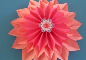 Kvety z papiera Dalie 3D (fotopostup) - obrázok 26