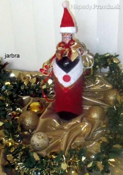 Vianočná fľaša ozdobeáa Sinterklaas (fotopostup)