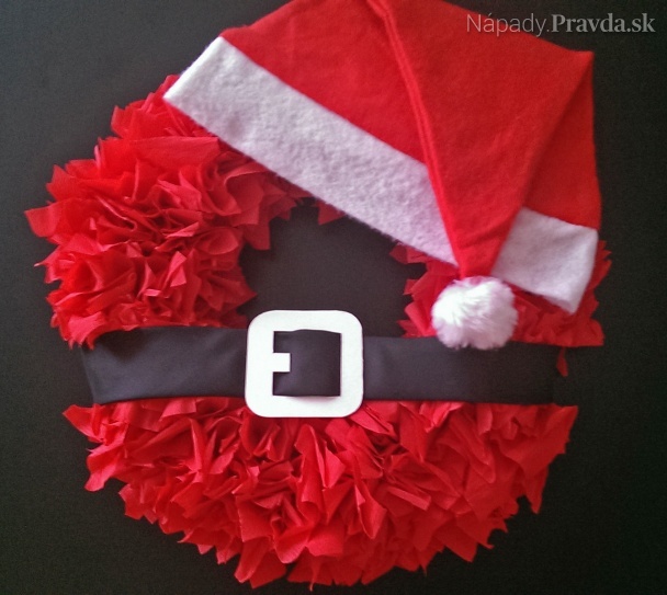 Mikulášsky (Santa) venček na dvere (fotopostup)